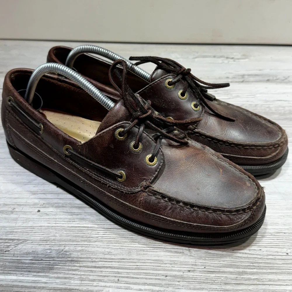 Rockport Leather Boat Shoes Men's 10.5M Brown Loafers ME5118